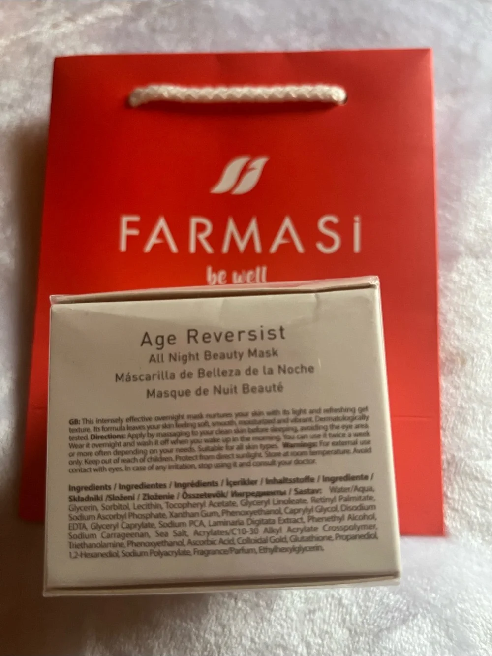 Farmasi Dr. Tuna Age Reversist Facial Night Face Mask